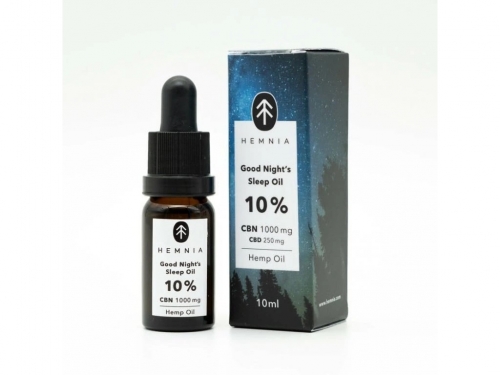 Hemnia Good Night's Sleep Olio di canapa 10%, 1000 mg CBN 250 mg CBD, 10 ml