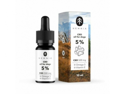 Olio di CBD Hemnia per cani 5%, 500 mg, 10 ml