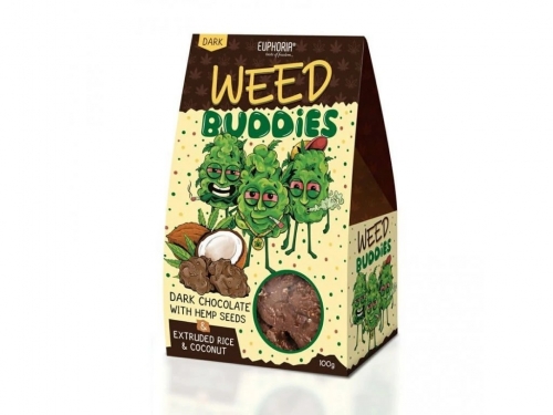 Euphoria Weed Buddies con semi di canapa, palline di riso e cocco 100 g