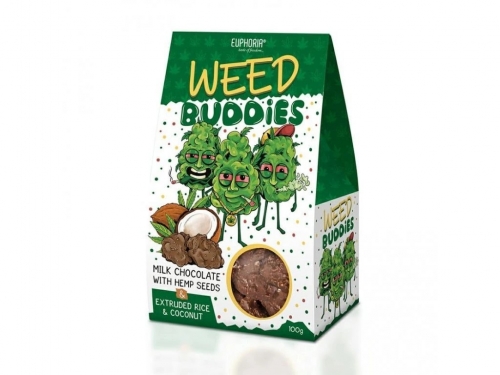 Euphoria Weed Buddies con semi di canapa, palline di riso e cocco 100 g