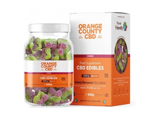 Caramelle gommose al CBD Orange County con ciliegia, 70 pezzi, 1600 mg di CBD, 525 g