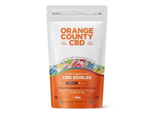 Caramelle gommose Orange County CBD Worms, 200 mg CBD 50 g
